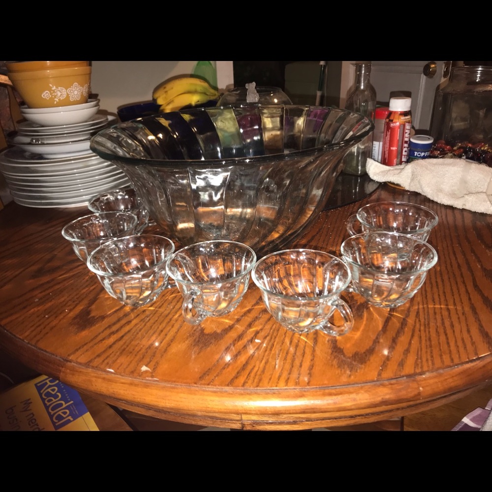 Punch bowl with glasses